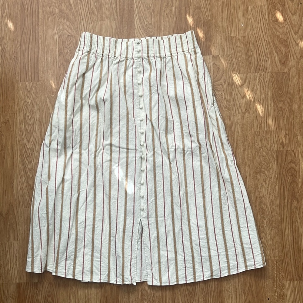 Madewell linen blend midi skirt